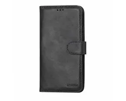 IProtection Leather Wallet Case / Leer hoes / Klaphoes Zwart - Geschikt Voor IPhone 16 Pro