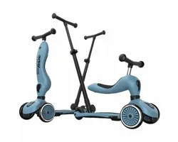 Scoot & Ride Highwaykick 1 Push & Go - 2-in-1 Kinderstep met duwstang - Step & Loopfiets 2-in-1, 3 wielen - Duwstang 3 hoogtes, afneembare voetsteunen - 1-5 jaar, max 20/50 kg - Steel