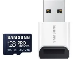 Samsung microSD Pro Ultimate - SDXC-carte mémoire– 128GB - avec le lecteur de cartes Samsung