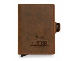 Hunters - Safety Wallet - 100% Cuir de Buffle - avec protection RFID - Porte-cartes pour 8 cartes + billets + compartiment à monnaie