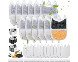 waterfontein kat - waterfilter - drinkfontein - kattenfontein filters geschikt voor FEELNEEDY YPD-C004 4L Drinkfontein - - Inclusief 12 Filters Voorgefilterde Sponzen 12 Sponzen Waterpomp