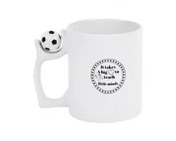 Hacebo® - It Takes A Big Heart To Teach Little Minds koffiebeker met voetbal wit - Leraar - De beste juf of meester - thee mok - koffie beker - Leuk cadeau voor de juf of meester om te geven - bedankt cadeau - koffiemok - 330 ML
