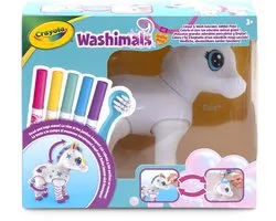 Crayola Washimals Jumbo – Hobbypakket - Groot Paardje Evie (15 cm) om te Kleuren, Wassen en Opnieuw te Kleuren, Set met 5 Uitwasbare Stiften en Borsteltje, 3+ jaar