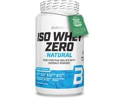 BioTechUSA Iso Whey Zero Natural Poudre Protéinée | 80% de protéines | Naturellement aromatisé | Sans gluten | Sans lactose | Aucun ajout | Pas de colorants | 908 g | Noix de coco