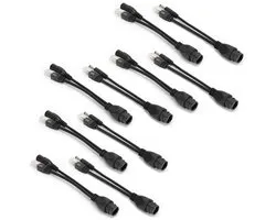 POE Splitter Adapter - Powerline Adapter - IP Camera Voeding - Waterdicht Ontwerp - 5 Paar Set - Zwart