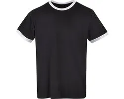 Build your Brand Men´s Ringer Tee BYBB022 - Black/White - S