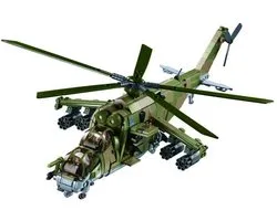 Sluban ModelBricks MI-24S Gunship Helikopter bouwspeelgoed kinderen vanaf 6 jaar - Constructiespeelgoed modelbouw - bouwdoos met 893 bouwstenen - M38-B1137