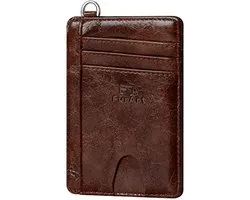 FurArt credit card holder wallet, slim RFID blocking, minimalist card wallet