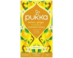 Pukka Thé Citron, Gingembre & Miel de Manuka - 20 Sachets - Tisane Biologique Citron, Gingembre, Miel - 1 x 20 Sachets