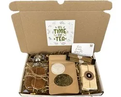Thee brievenbus cadeau Groene thee Citroengras Gember - thee - honing - noga - stroopwafels