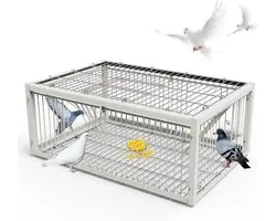 Pigeon Trap with Shatterproof Design, Pigeon Pigeon Bird Trap, Cage, Small Birds, Folding, One-Time Entrance, Outdoor - ShopVlot