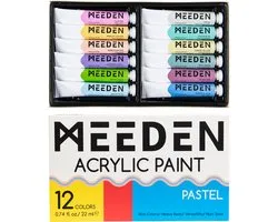 Set de peinture acrylique pastel MEEDEN Art 12 couleurs
