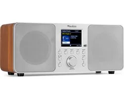 Radio DAB et radio-réveil en un - Audizio Genoa - Fonction DAB, FM et Wekker - Auto scan - Argent