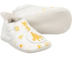 Bobux babyslofjes white giraffe loafer print - maat 18