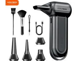 WOLFBOX DF100 Air Duster Draadloos - Oplaadbaar - 150.000 RPM - Perslucht - Compressed Air - Stofreiniger - AirDuster - 3 standen - Oplaadbaar - Stofzuiger - Luchtblazer -Turbo Fan - Voor computer, toetsenbord, buiten, huis en auto
