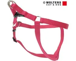 WOLTERS Cat & Dog Basic One Touch Harnas / Hondentuigje - Nylon - Rosé (zie foto 2) - L - Borstomtrek 50 - 75 cm (GELIEVE ALVORENS BESTELLEN OPMETEN)