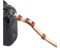 Dörr Camera Wrist Strap Earth Leather cognac 25x3.2 cm riem Digitale camera Leer, Nylon Bruin