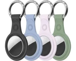 Pack de 4 porte-clés Apple Airtag - Pendentif AirTag en Siliconen - Étui AirTag - Zwart/ Blauw/ Vert / Rose