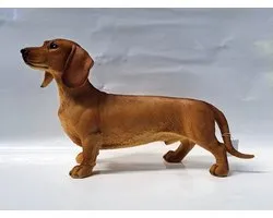 Teckel marron unique, longueur 33 cm, référence 213204 - matériau : polystone - décoration chien teckel