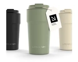 LARS NYSØM Bevægelse Thermos Coffee Mug-to-go 500ml - BPA-vrij met Isolatie - Lekvrije Roestvrijstalen Thermosbeker (Sage Green)