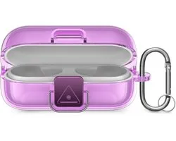 kwmobile Étui pour écouteurs Sony WF-C510 - Coque en silicone TPU transparent - Transparent / Violet mat