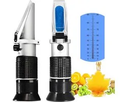0-90% Brix Meter Refractometer, V·RESOURCING Draagbare handbediende suikergehaltemeting voor suiker, voedsel, fruit, dranken en honing