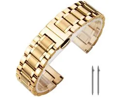 Bracelet en acier - compatible avec Garmin Venu 2s / 3s / 4 (41 mm) / Vivoactive 4s / Forerunner 255s / 265s - Huawei Watch GT 5 Pro - 42 mm / GT 6 / GT 5 / GT 4 - 41 mm - acier inoxydable - or
