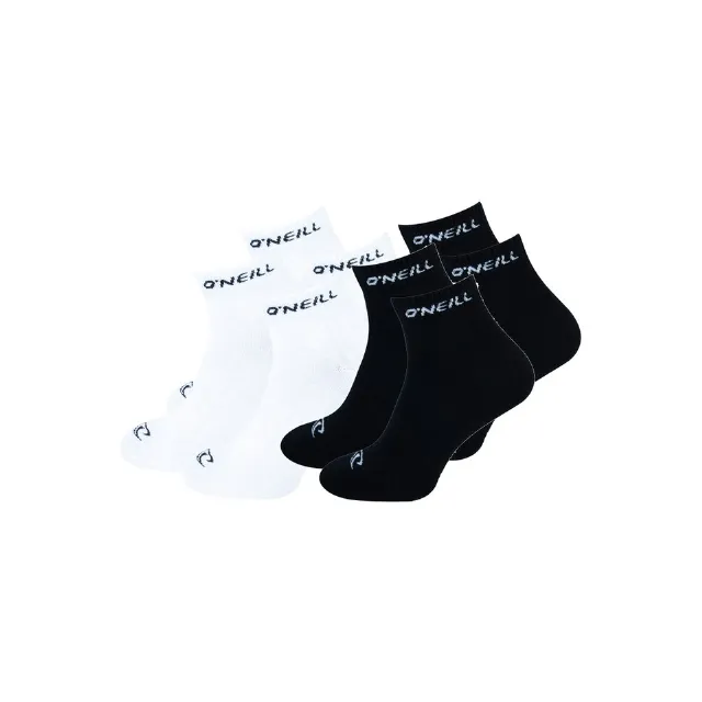 O'Neill Unisex Quarter Socken Baumwolle Schwarz Weiß 35-38 39-42 43-46 12er Pack