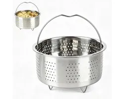 Insert cuit-vapeur pour casserole - 17,5 x 9,5 cm - acier inoxydable 304 - idéal pour cuisson vapeur de légumes - ShopVlot
