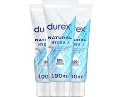 Durex Glijmiddel Natural - Hydraterend - 100% natuurlijk - 100ml x3