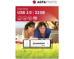 AgfaPhoto USB Flash Drive 2.0, 32GB, 32 Go, USB Type-A, 2.0, Casquette, Argent
