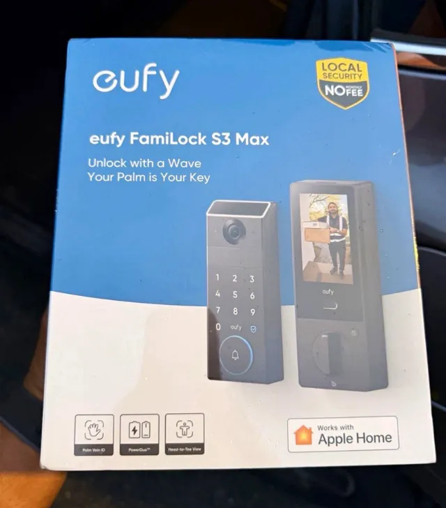 eufy FamiLock S3 Max Keypad Smart Door Lock Matte Black Wi-Fi Apple Home