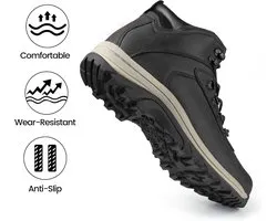 CC-Los Men's Waterproof Walking Shoes, Work Boots, Relaxed Fit, Lightweight Size 40-48, Black, 46 EU - ShopVlot