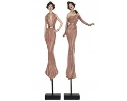 Set van 2 Retro Vintage Dames Beeldjes - Stijlvolle Decoratie