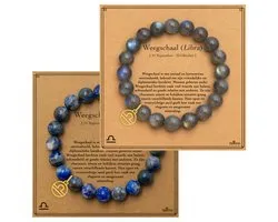 Bixorp Sterrenbeeld Weegschaal Armbanden Set van Lapis Lazuli & Labradoriet - Edelsteen Kralenarmbanden met Zodiac Libra Bedel - 8mm / 18 cm