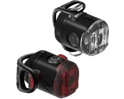 Lezyne Femto USB Drive Set - Fietslampjes Micro-USB Oplaadbaar - Fietsverlichting Set - Voor- en Achterlicht Fiets - Veiligheidslampjes - 4 knipperstanden - 2 Stuks - Zwart