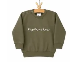 Sweater trui shirt voor kind baby- grote broer big bro groen Maat 92 - Big brother bro - Familie uitbreiding - Zwangerschap aankondiging hoera stoer ik ben word bekendmaking baby
