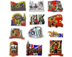 koelkastmagneten Londen - 12 stuks - retro ontwerpen - unieke souvenirs voor op de koelkast - ShopVlot