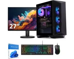 Sedatech Waterkoeling Expert Gaming PC Pakket ATX Compact • AMD Ryzen 7 5700X • Geforce RTX4060Ti • 32Gb RAM • 2Tb SSD M.2 • WiFi, USB C • Windows 11 • Desktop computer • Monitor 27''