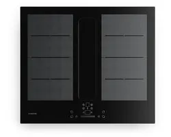 Klarstein ChefFusion inductiekookplaat met afzuiging en aluminium frame 60 cm – 4 kookzones, 7200 W, 504,3 m³/u, flexibele kookzones, recirculatie & afvoer
