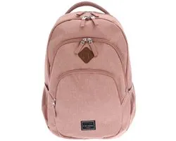 travelite vrije tijd rugzak rugzak met laptopvak Basic Melange Backpack 22L Uni Rose oud roze