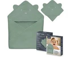 Lionelo Serviette Bébé à Capuche en Mousseline – Serviette douce avec capuche en 100 % coton – Cape de bain respirante, hypoallergénique & sans irritation – Excellente absorption – Pour nouveau-nés & enfants – 75x75 cm
