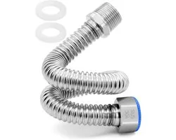 Reinforced hose 3/4 inch, stainless steel corrugated pipe, G3/4 DN20 connection tube, 304 stainless steel, flexible - ShopVlot