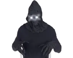 Masque fantôme noir aux yeux clairs | Masque d'Halloween