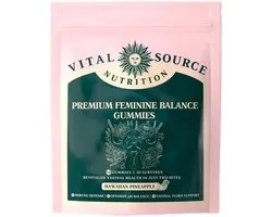 Balans Gummies- Vital Source Nutrition - Intieme Balans - Voor Vrouwen - Ananas Gummies - Feminine Balans Gummies - Vegan 60 Gummies - 30 Porties