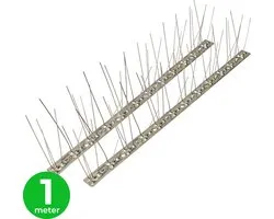 VerminBuster Duivenpinnen RVS - 1 meter - Vogelpinnen - Duivenverjager - Vogelverschrikker - Vogelwering - Vogelverjager - Duivenwering - Kattenverjager - Anti Klim Strip