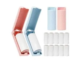 Pluizenroller Set - Herbruikbaar - Mini Lint Roller - 360 Vellen - Met Handvatten en Navullingen - Voor Dierenharen - 16-delig