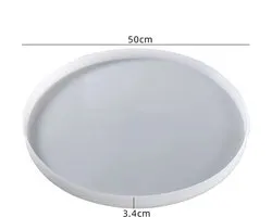 DW4Trading Siliconen Epoxy Mal Tafelblad Rond 50 cm Hoogte 3,4 cm - Meerdere Keren Te Gebruiken