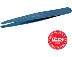Tweezerman Slant Tweezer Classic Bell Bottom Blue – Wenkbrauw Pincet - Professioneel Precisie Pincet Met Schuine Punt – Voor Epileren En Haartjes Verwijderen – Roestvrij Staal – Geschikt Voor Fijne En Stugge Haren – Epileer Pincet Voor Wenkbrauwen