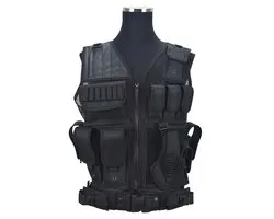 BukkitBow - Tactical Vest - Comfortabel Beschermvest voor Airsoft en Paintball - Duurzame Outdoor Legeruitrusting met Opbergvakken - Zwart